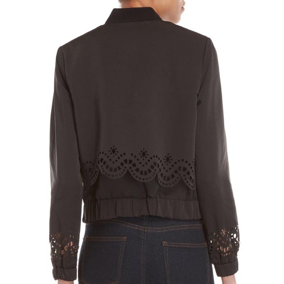 Kendall & Kylie Black Laser Cut Bomber Jac… - Picture 3 of 6